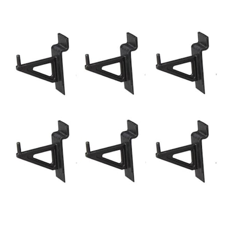 Jifram Extrusions Jifram Extrusions 01100635 Easy Living Easy Wall Bag of Six 2 in. Black Plastic Slatwall Hooks 1100635